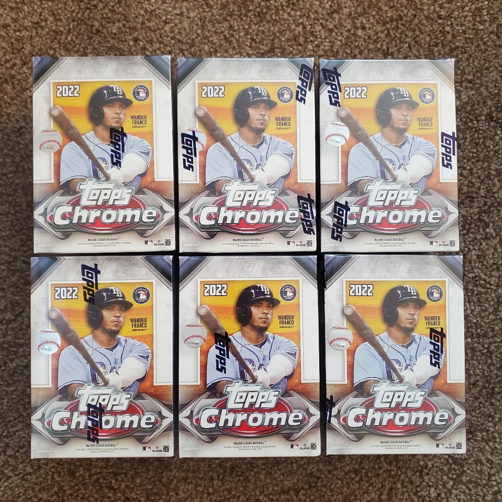 Lot of 6 2022 Topps Chrome Blaster boxes